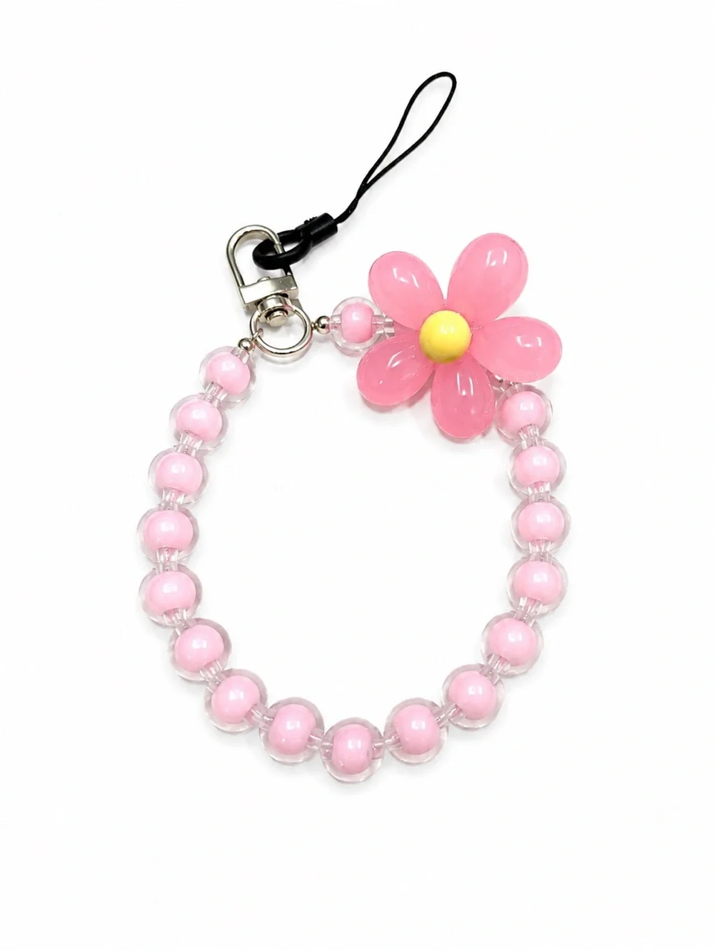 Pink Daisy Beaded Phone Wrist Strap Charm Bag Charm Kawaii Y2K Coquette